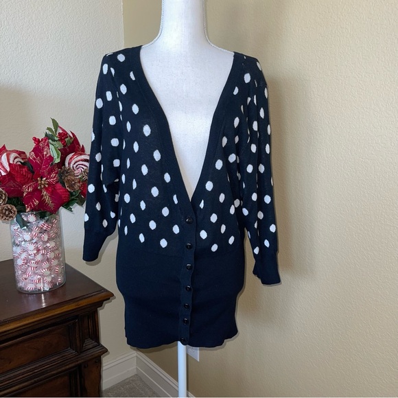 torrid Sweaters Nwt Torrid Black White Polka Dot Cardigan Sweater